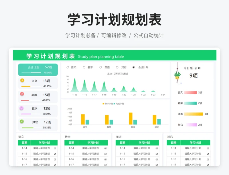 学习计划规划表