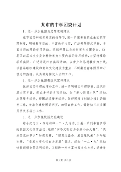 某市的中学团委计划.docx