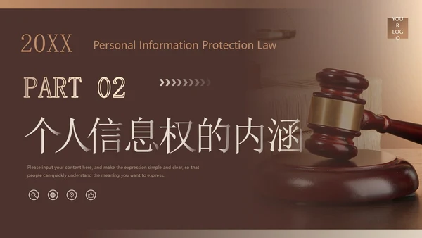 棕色简约商务风企业法律宣传培训个人信息保护法课件PPT模板