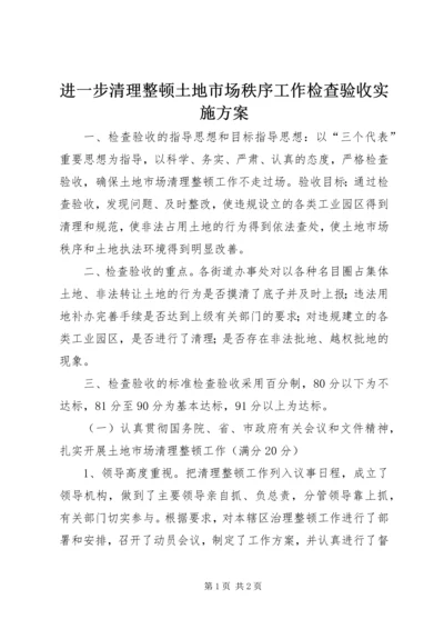 进一步清理整顿土地市场秩序工作检查验收实施方案 (2).docx