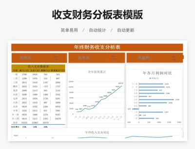 收支财务分板表模版