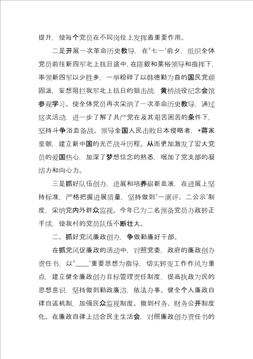 农村党支部个人工作总结3篇