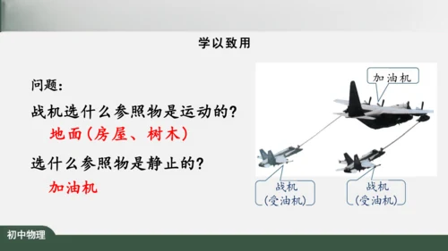 人教版 初中物理 八年级上册 第一章 机械运动 1.2 运动的描述 课件（共24张PPT）