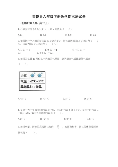 望谟县六年级下册数学期末测试卷（综合卷）.docx