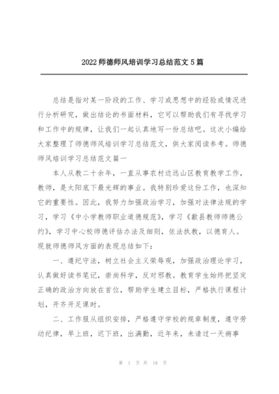 2022师德师风培训学习总结范文5篇.docx