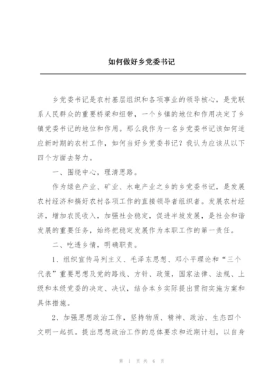 如何做好乡党委书记.docx