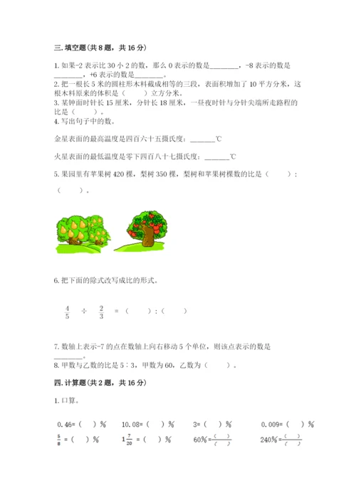 赣州市瑞金市六年级下册数学期末测试卷1套.docx