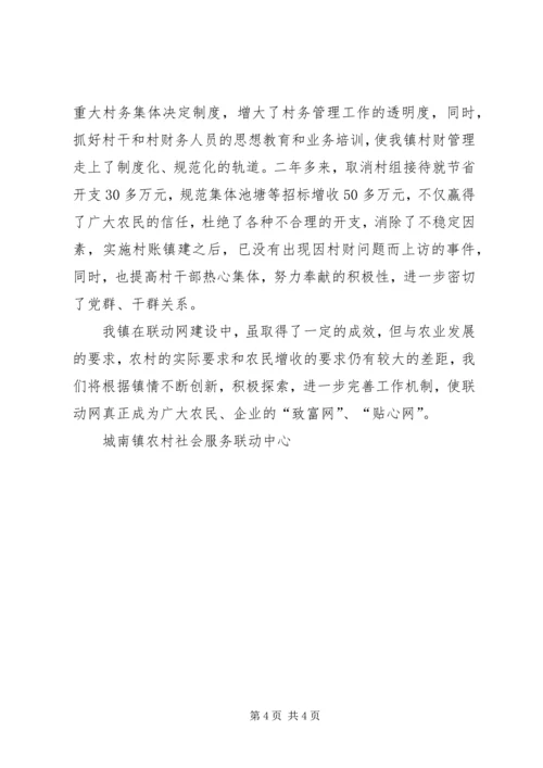 城南镇农村社会服务联动网建设情况汇报 (2).docx