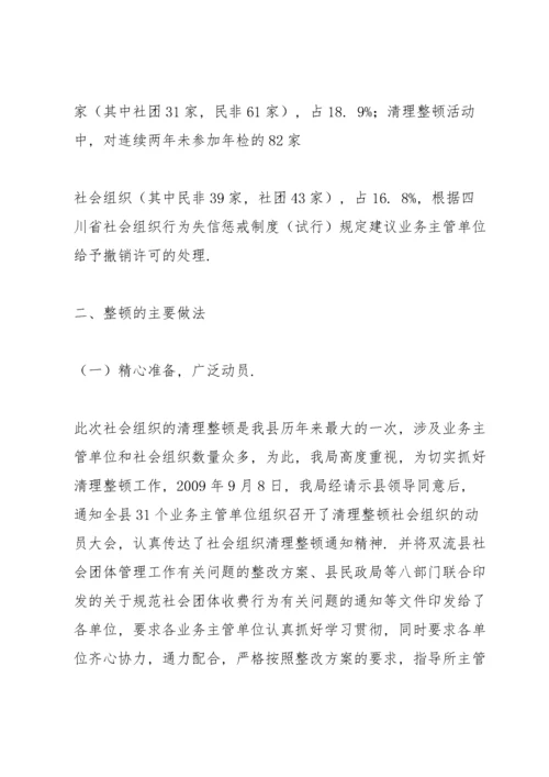 社会组织清理整顿自查报告.docx