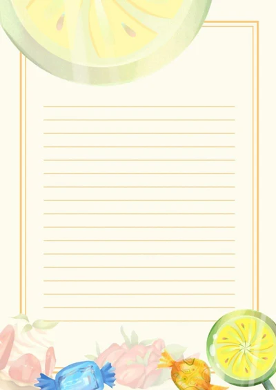 小甜品信纸word模板