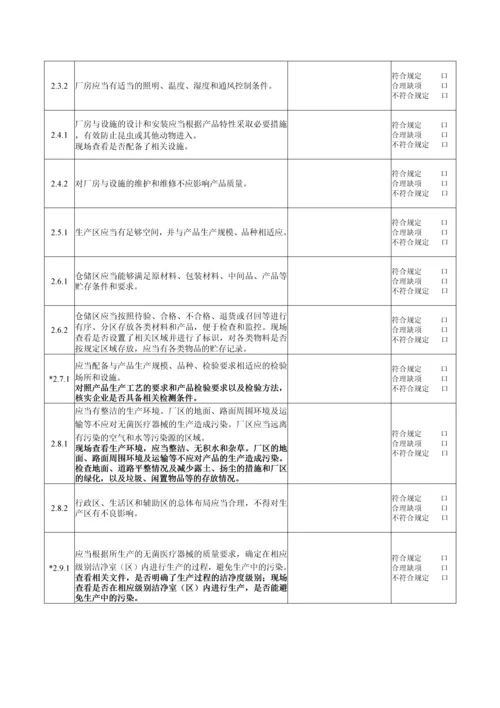 医疗器械生产质量管理规范无菌医疗器械现场检查指导原则自查表.docx