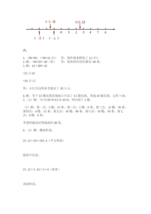 实用小学数学青岛版六年级下册期末测试卷及参考答案（典型题）.docx