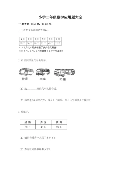 小学二年级数学应用题大全附参考答案（巩固）.docx
