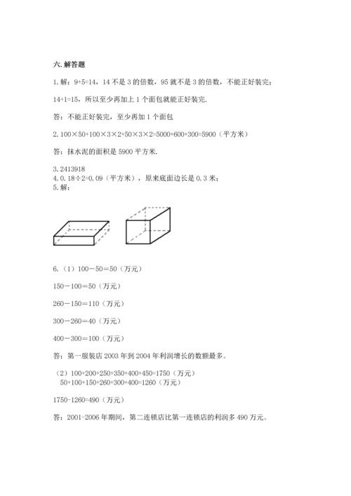 人教版五年级下册数学期末测试卷（基础题）.docx