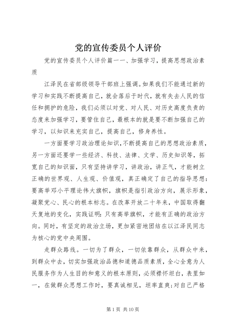 党的宣传委员个人评价.docx