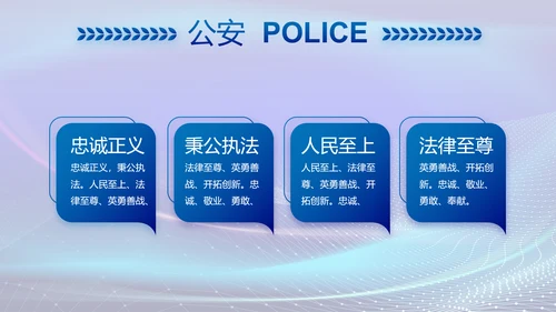 蓝色大气公安部治安管理局动态PPT