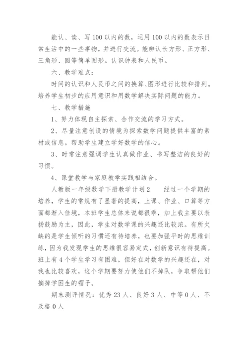 人教版一年级数学下册教学计划.docx