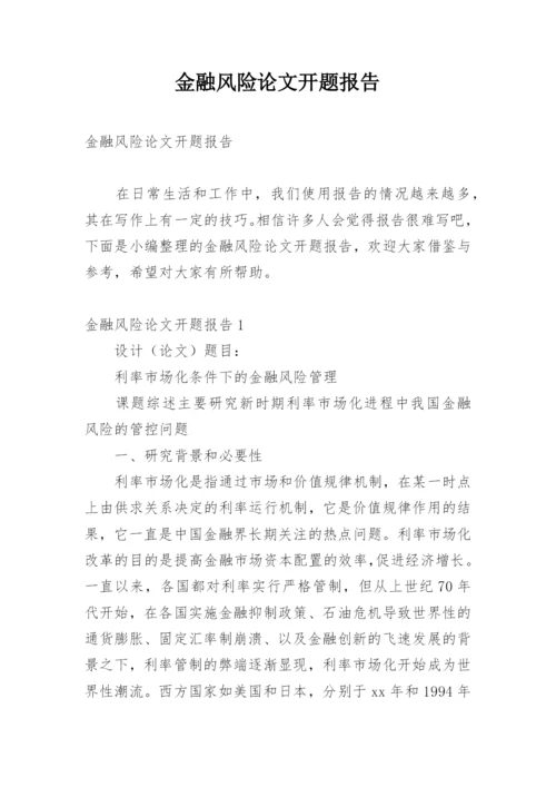 金融风险论文开题报告.docx