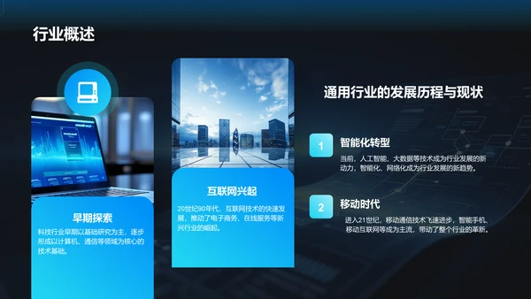 蓝色科技风商业计划书项目介绍PPT模板