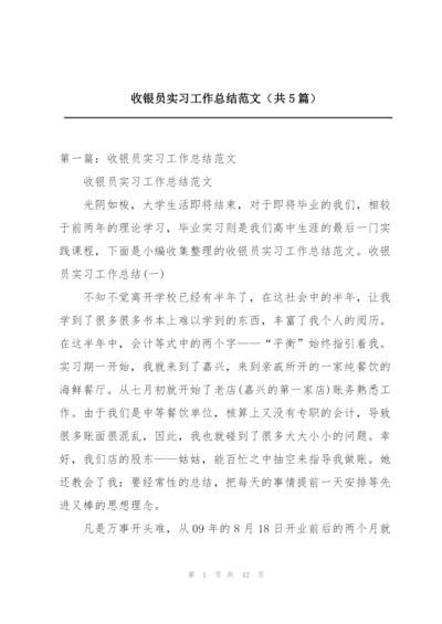 收银员实习工作总结范文（共5篇）.docx