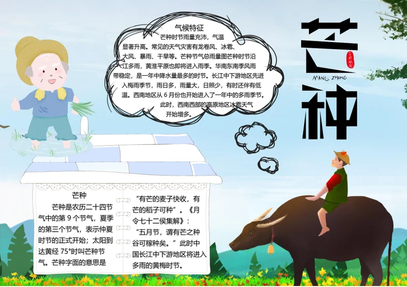 二十四节气芒种word小报