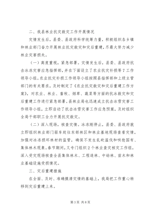 县林业抗灾救灾工作情况汇报(1).docx