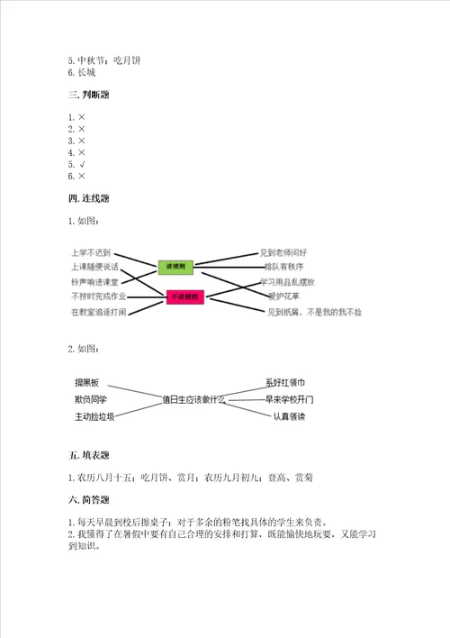 部编版小学二年级上册道德与法治期中测试卷含答案模拟题