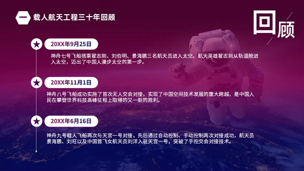 渐变大气中国载人航天三十年424中国航天日载人航天精神PP