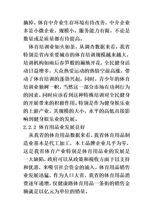 河南省体育产业业态发展战略分析李红涛