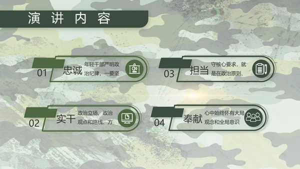 迷彩风八一部队军工作汇报PPT