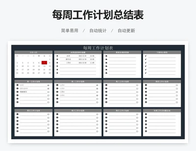 每周工作计划总结表