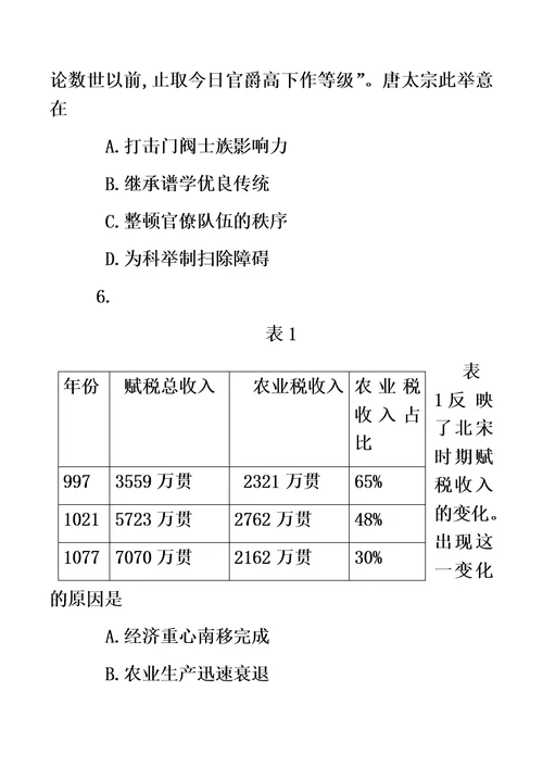 天一大联考最新最新学年高中毕业班阶段性测试(二)历史