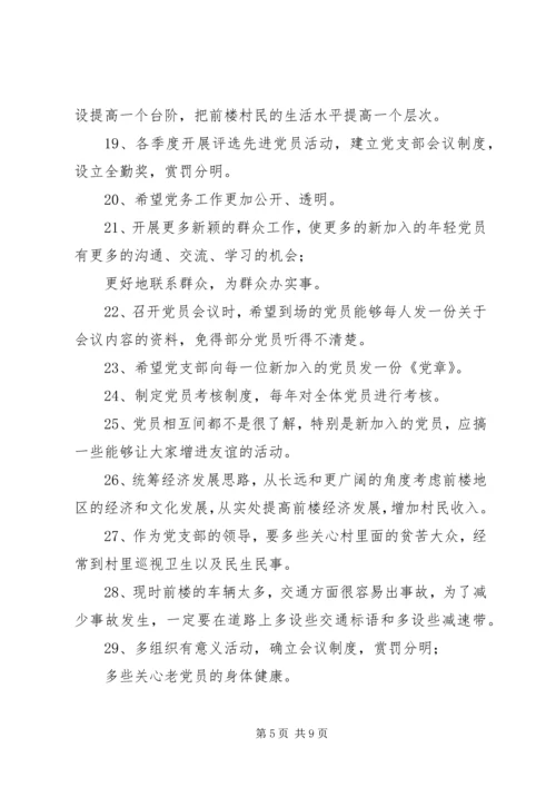 对党支部工作提出的意见和建议-个人对党支部的建议.docx