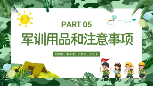 新生军训夏令营迷彩背景通用PPT模板