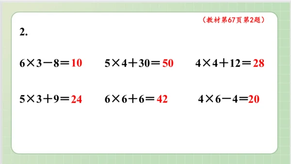 人教版小数二年级上册4单元课本练习十五（课本P67页）ppt7页