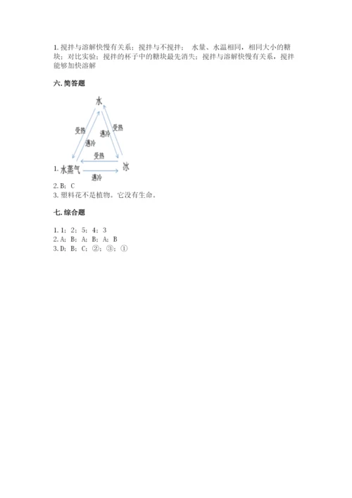 教科版科学一年级上册第一单元《植物》测试卷及答案（考点梳理）.docx