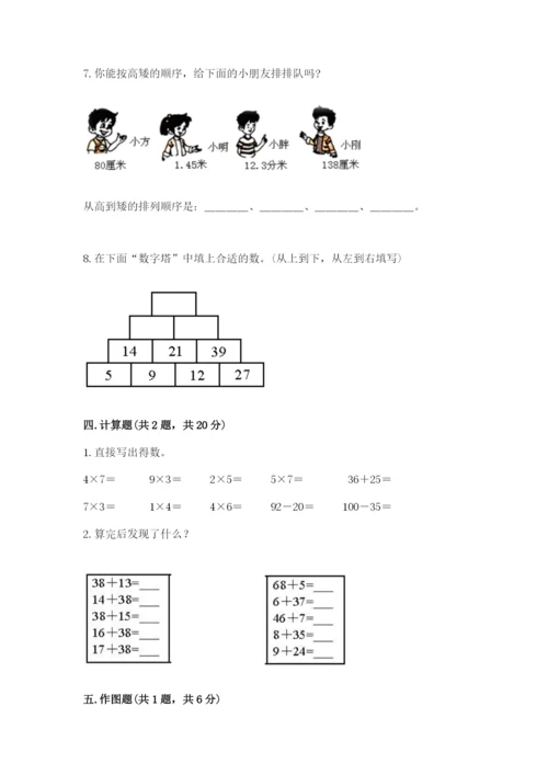 人教版二年级上册数学期末测试卷a4版打印.docx
