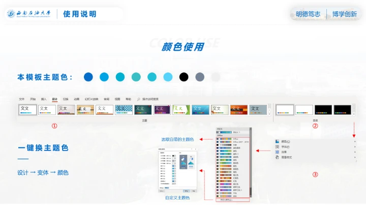 西南石油大学专属课题学术汇报毕业答辩通用PPT模板