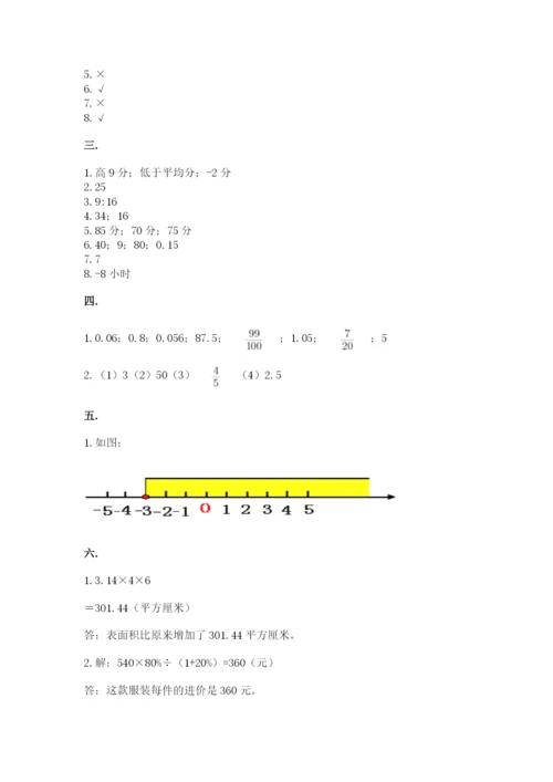 北师大版六年级数学下学期期末测试题【完整版】.docx