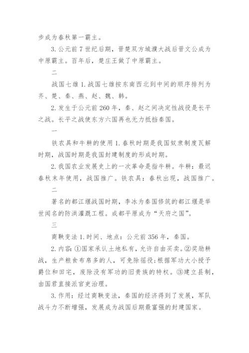 初一历史上册知识点总结+复习提纲.docx