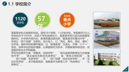 学校简介评优创建自评汇报PPT模板