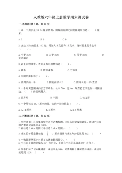 人教版六年级上册数学期末测试卷精品【精选题】.docx