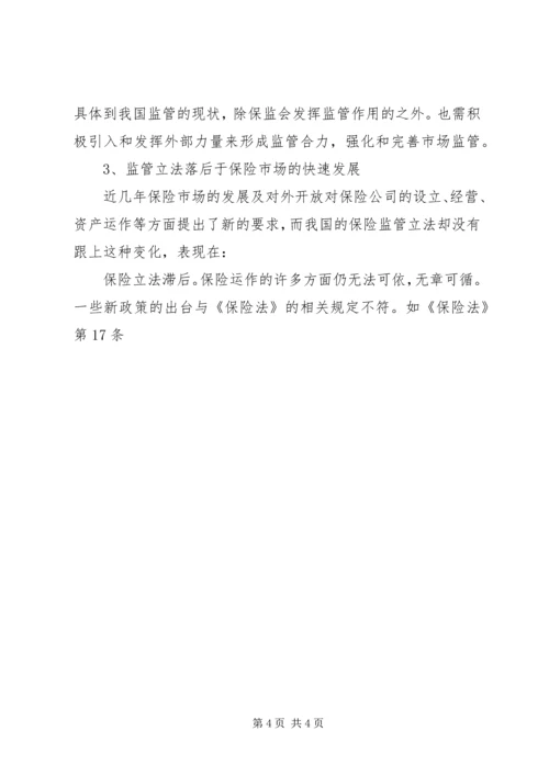关于保险监管体制几点思考 (2).docx