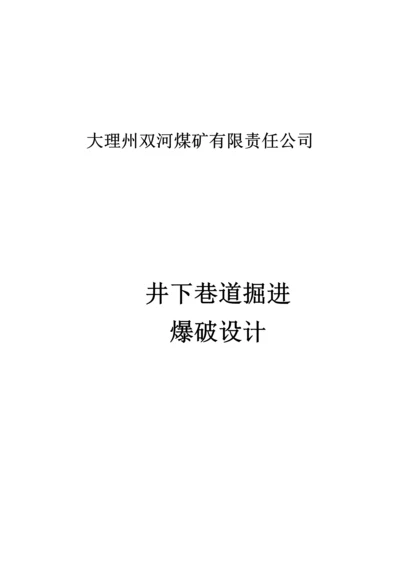 井下煤矿掘进工作面爆破设计专题方案.docx