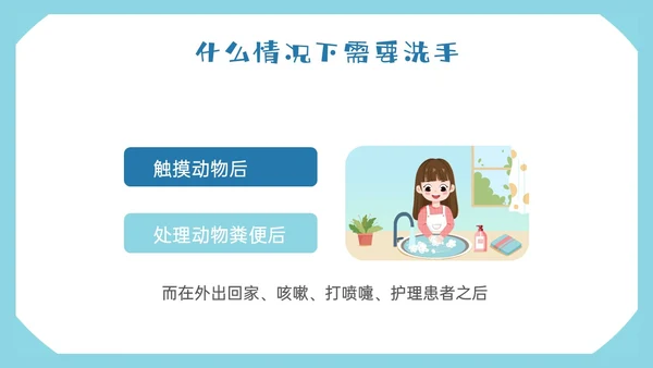 蓝色形状简约七步洗手法步骤卫生健康清洗预防app