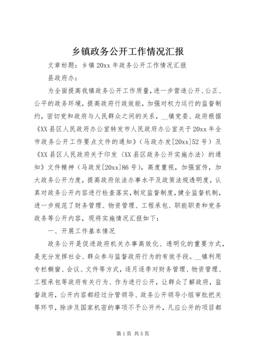 乡镇政务公开工作情况汇报.docx