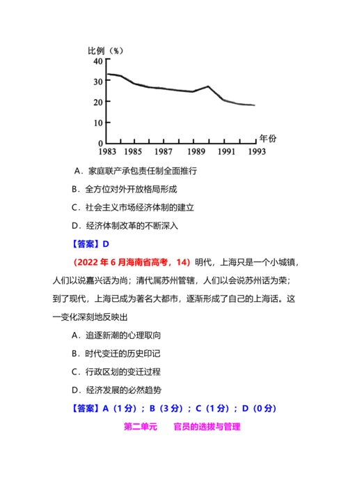 2022—23年统编新教材全国各地高考历史真题分单元汇集之选必1.docx