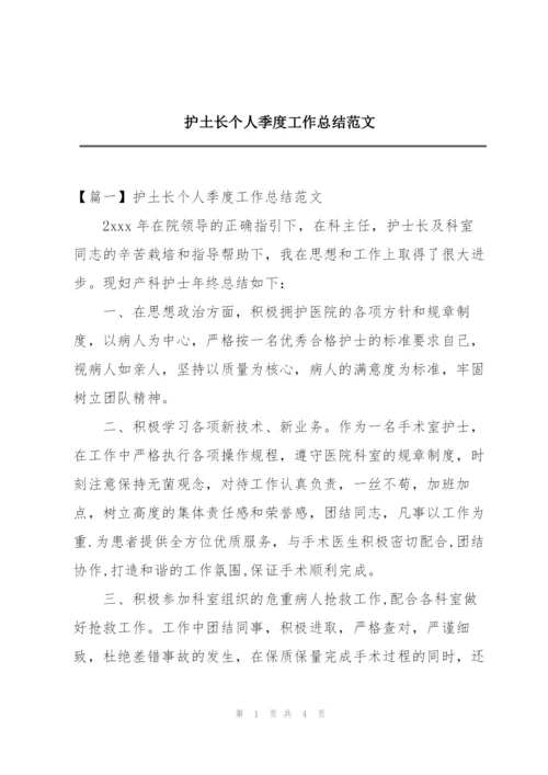 护土长个人季度工作总结范文.docx