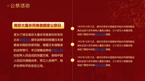 国家公祭日勿忘国耻铭记历史PPT模板