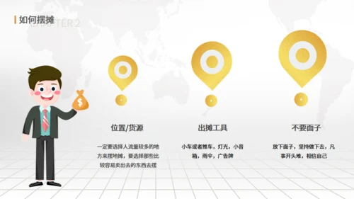 地摊经济漫天金币通用PPT模板